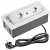 GTV Nábytková zásuvka SOFT 2x zásuvka Schuko, USB A+C, napájecí kabel se z GTV Nábytková zásuvka SOFT 2x zásuvka Schuko, USB A+C, napájecí kabel se z