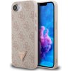 Guess PU 4G Strass Triangle Metal Logo kryt pre iPhone 16e, ružový 57983125664
