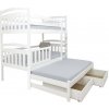 Wilsondo Poschodová posteľ s prístelkou Petra 1 90x200 - biela Wilsondo Poschodová posteľ s prístelkou Petra 1 90x200 - biela