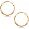 Šperky eshop - Zlaté kruhové náušnice 14K s jemným bočným ryhovaním, 20 mm S5GG272.09 Šperky eshop - Zlaté kruhové náušnice 14K s jemným bočným ryhovaním, 20 mm S5GG272.09