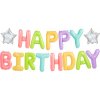PartyDeco Fóliový balón Happy birthday farebný PartyDeco Fóliový balón Happy birthday farebný