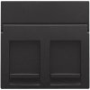 Kryt zásuvky dátovej 2xRJ45 clonky čierna piano (NIKO) Kryt zásuvky dátovej 2xRJ45 clonky čierna piano (NIKO)