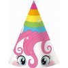 Papierové čiapky Dúhový jednorožec 6 ks-ihneď Papierové čiapky Dúhový jednorožec 6 ks-ihneď