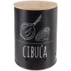 Orion Dóza na cibuľu, plech/bambus pr. 13 cm, BLACK SK Orion Dóza na cibuľu, plech/bambus pr. 13 cm, BLACK SK