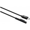 Manhattan 353632 nabíjací, nabíjací Surface Connect k USB-C (M/M), 15 V / 3 A, 1,8m, černý
