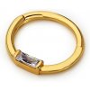 Lillian Vassago Zlatý piercing krúžok zdobený obdĺžnikovým zirkónom LLV92-GPI006SP