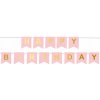Narodeninová girlanda Happy Birthday ružová, vlajky Narodeninová girlanda Happy Birthday ružová, vlajky