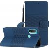Peňaženkové kožené puzdro Diamond Embossed Skin na Motorola Moto E20 / E30 / E40 - Tmavo Modrá Peňaženkové kožené puzdro Diamond Embossed Skin na Motorola Moto E20 / E30 / E40 - Tmavo Modrá