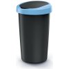Compacta R Flap Odpadkový kôš recyklovaný čierny s svetlo modrým vekom 50l