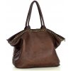 MARCO MAZZINI Tmavohnedá veľká kožená shopper taška MARCO MAZZINI Tmavohnedá veľká kožená shopper taška