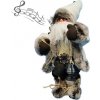 Grugen Spievajúci a tancujúci Santa Claus s lucerničkou, 30 cm, hnedo-biely Grugen Spievajúci a tancujúci Santa Claus s lucerničkou, 30 cm, hnedo-biely