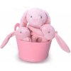 Zajačik plyšový 20 cm ružový sediaci s hrkálkou 13 cm a kamarátom na spin Zajačik plyšový 20 cm ružový sediaci s hrkálkou 13 cm a kamarátom na spin