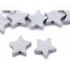 Drevené koráliky hviezda metalické Ø19 mm strieborná 20ks Drevené koráliky hviezda metalické Ø19 mm strieborná 20ks
