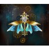 Plagát, Obraz - Steampunk key with blue wings, Blackmoon9, 40 × 34.1 cm Plagát, Obraz - Steampunk key with blue wings, Blackmoon9, 40 × 34.1 cm
