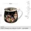 HRNČEK Dark Flowers so sitkom 0,43l – porcelán – darčeková krabička HRNČEK Dark Flowers so sitkom 0,43l – porcelán – darčeková krabička