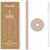 Muuki Desert Rose Silikónová slamka s čistiacou kefkou s viečkom