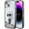 Karl Lagerfeld pevný kryt s tekutými trblietkami na iPhone 15 KLHCP15SLKKNSK - priesvitný Ikonik Karl Lagerfeld pevný kryt s tekutými trblietkami na iPhone 15 KLHCP15SLKKNSK - priesvitný Ikonik