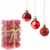 Vianočné banky červené mix - 3cm, sada 30ks Vianočné banky červené mix - 3cm, sada 30ks