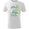 Stymio Detské tričko Play With Joy – dinosaurus Farba: Biele, Veľkosť: 110 cm / 4 roky Hravé detské tričko s veselým dinosaurom a farebnou potlačou. Stymio Detské tričko Play With Joy – dinosaurus Farba: Biele, Veľkosť: 110 cm / 4 roky Hravé detské tričko s veselým dinosaurom a farebnou potlačou.