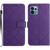 Peňaženkové kožené puzdro Rhombic Grid na Motorola Edge 40 Pro - Fialová Peňaženkové kožené puzdro Rhombic Grid na Motorola Edge 40 Pro - Fialová