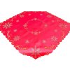 Vianočný štvorcový obrus s výšivkou snehových vločiek v červenej farbe červená Šírka 85 cm | Dĺžka 85 cm Vianočný štvorcový obrus s výšivkou snehových vločiek v červenej farbe červená Šírka 85 cm | Dĺžka 85 cm