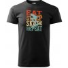 Sablio Tričko s potlačou EAT SLEEP SKATE REPEAT - čierne 2XL Sablio Tričko s potlačou EAT SLEEP SKATE REPEAT - čierne 2XL
