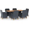 Zostava záhradného nábytku z dreva VidaXL, sivá, 7-dielna Zostava záhradného nábytku z dreva VidaXL, sivá, 7-dielna