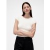 GAP Rebrované úpletové crop tričko GapStudio by Zac Posen Biela M GAP Rebrované úpletové crop tričko GapStudio by Zac Posen Biela M