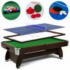 Biliardový stôl Vip Extra 7 FT hnedo/zelený s nadstavcom ping-pong/hokej Biliardový stôl Vip Extra 7 FT hnedo/zelený s nadstavcom ping-pong/hokej