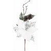 Magic Home Vetvička s kvetom poinsettia biela 34 cm