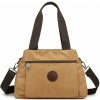 Dámska plátená multifunkčná crossbody taška KONO Saviora - hnedá Dámska plátená multifunkčná crossbody taška KONO Saviora - hnedá