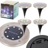 Záhradné solárne nájazdové zemné svietidlá so súmrakovým senzorom, zapichovacie, svietiaci disk, 8 LED, 4 ks, teplá biela Záhradné solárne nájazdové zemné svietidlá so súmrakovým senzorom, zapichovacie, svietiaci disk, 8 LED, 4 ks, teplá biela