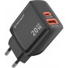 Techsuit - Wall Charger Duonix20W (CH2) - Type-C, USB, Dual Travel Charger 20W - Black Techsuit - Wall Charger Duonix20W (CH2) - Type-C, USB, Dual Travel Charger 20W - Black