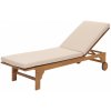 Design-Shop Lehátko HWC-N48, masívne akáciové drevo - vankúš krémovo-béžový Design-Shop Lehátko HWC-N48, masívne akáciové drevo - vankúš krémovo-béžový
