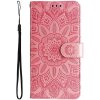 Peňaženkové puzdro Embossing Pattern Slnečnica ružové – Apple iPhone 14 Pro Peňaženkové puzdro Embossing Pattern Slnečnica ružové – Apple iPhone 14 Pro