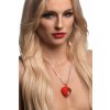 Charmed 10X Vibrating Silicone Heart Necklace Red Charmed 10X Vibrating Silicone Heart Necklace Red