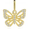 Šperky eshop - Zlatý prívesok 9K motýľ s čírymi zirkónmi a bodkovanými krídlami S5GG274.25 Šperky eshop - Zlatý prívesok 9K motýľ s čírymi zirkónmi a bodkovanými krídlami S5GG274.25