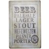 Ceduľa Beer Pale Ale Lager Stout Vintage style 30cm x 20cm Plechová tabuľa Ceduľa Beer Pale Ale Lager Stout Vintage style 30cm x 20cm Plechová tabuľa