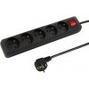 Sieťový predlžovač PR-570WSP 5-zásuviek s uzemnením+vypínač 2m čierny 3x1,5mm Sieťový predlžovač PR-570WSP 5-zásuviek s uzemnením+vypínač 2m čierny 3x1,5mm