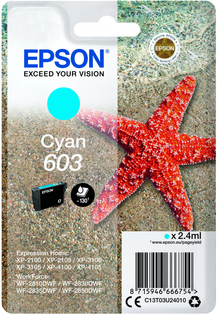 Epson 603 Cyan - originálny