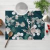 Biante Teflónové prestieranie na stôl TF-058 Kvety s eukalyptom na tmavo zelenom 30x40 cm Biante Teflónové prestieranie na stôl TF-058 Kvety s eukalyptom na tmavo zelenom 30x40 cm