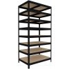 Kovový regál do skladu Biedrax 50 x 60 x 210 cm, čierny - 8 políc MDF Kovový regál do skladu Biedrax 50 x 60 x 210 cm, čierny - 8 políc MDF