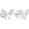 Strieborné náušnice pecka so zirkónom biely motýľ 11311.1 Strieborné náušnice pecka so zirkónom biely motýľ 11311.1