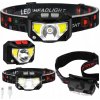 Čelová Baterka LED Čelová Lampa Senzor Pohybu 6 Režimov Svietenia Čelová Baterka LED Čelová Lampa Senzor Pohybu 6 Režimov Svietenia