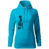 Husľový kľúč gitara - Mikina dámská Cape s kapucí - M ( Svetlý tyrkys ) Husľový kľúč gitara - Mikina dámská Cape s kapucí - M ( Svetlý tyrkys )