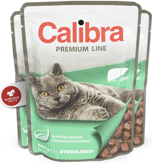 Calibra Premium cat Sterilised Pečeň v omáčke 24 x 100 g