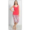 Dámské pyžamo kapri Jahoda - jahodová - S Dámské pyžamo kapri Jahoda - jahodová - S