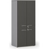 Kancelárska policová skriňa PRIMO GRAY, polené dvere, 800 x 500 x 1781 mm, sivá/grafit Kancelárska policová skriňa PRIMO GRAY, polené dvere, 800 x 500 x 1781 mm, sivá/grafit