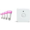 Inteligentná žiarovka Philips Hue Bluetooth, E27, 810 lm, White and Color Ambiance (4 ks) + Senzor Philips Hue pohybový Inteligentná žiarovka Philips Hue Bluetooth, E27, 810 lm, White and Color Ambiance (4 ks) + Senzor Philips Hue pohybový