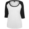 Dámske tričko Urban Classics Ladies 3/4 Contrast Raglan - čierno/biele XS Dámske tričko Urban Classics Ladies 3/4 Contrast Raglan - čierno/biele XS